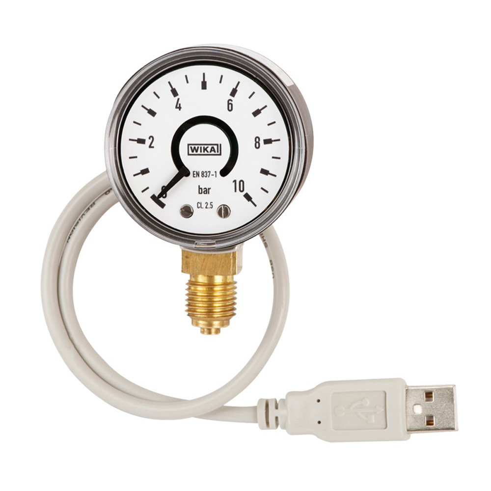 WikaBourdon tube pressure gauge with USB interface