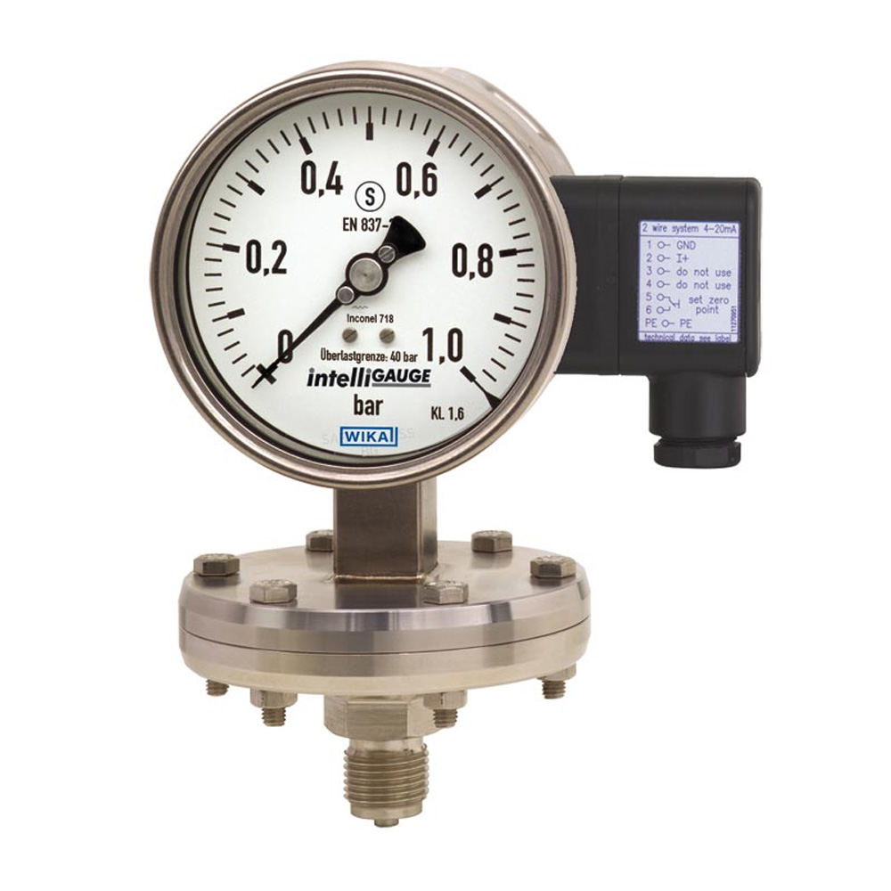 WikaDiaphragm pressure gauge with electrical output signal